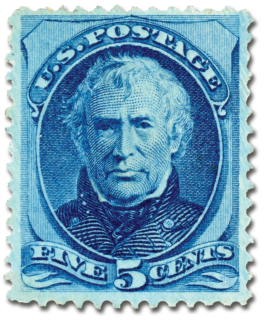 179 1875 5c Zachary Taylor Blue Hard Paper Perf 12 179 1875 5c Zachary Taylor Blue Hard Paper Perf 12
