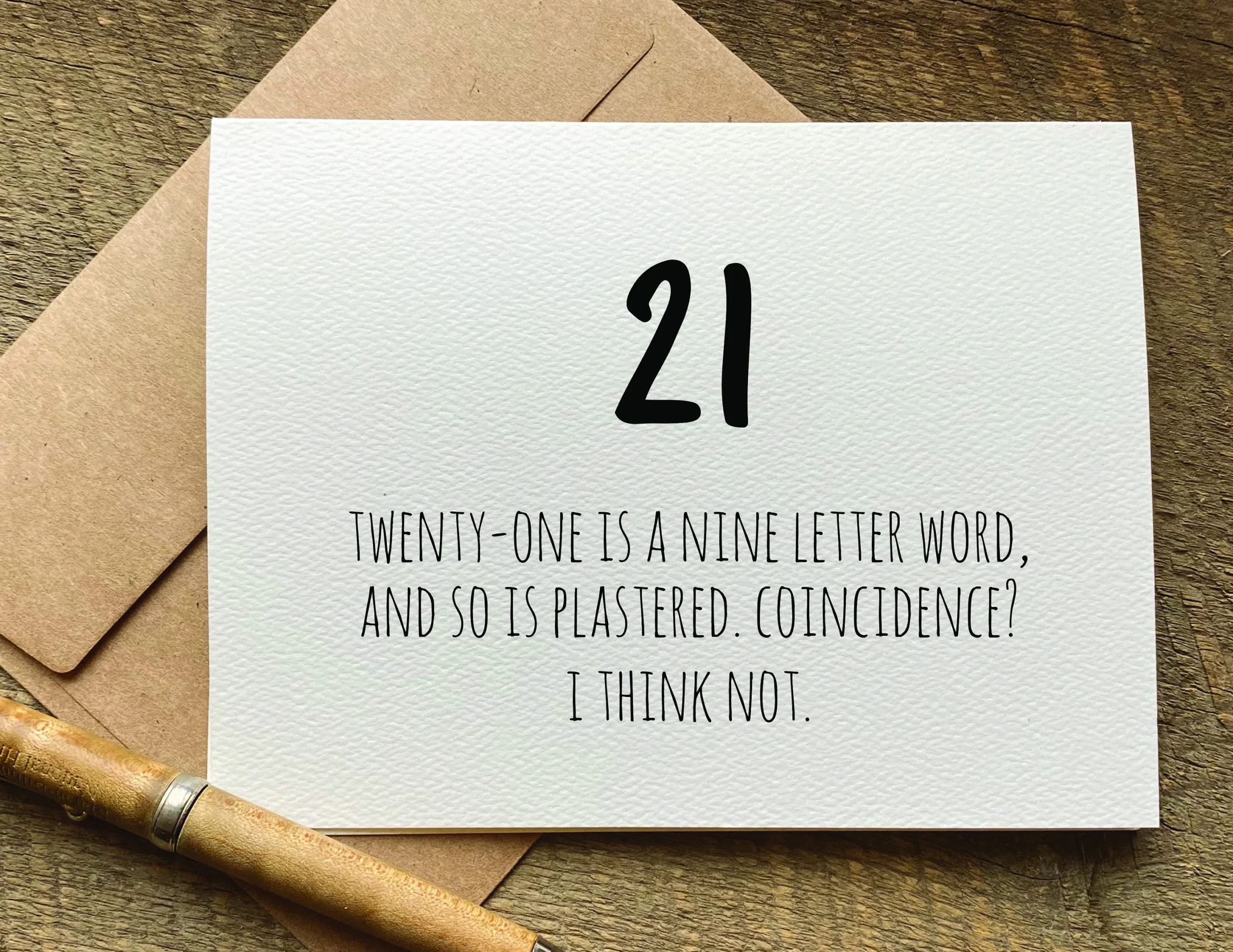 21st Birthday Card Twenty One Is A Nine