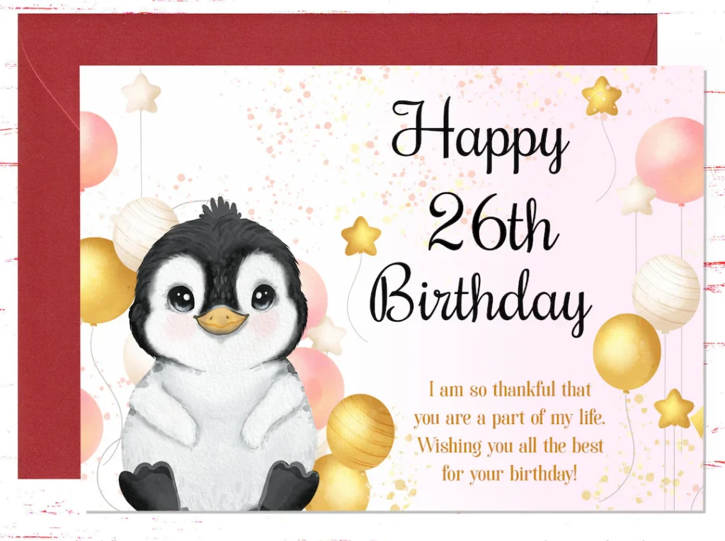 26th Birthday Card Cute 26th Birthday 26th Birthday Card Cute 26th Birthday