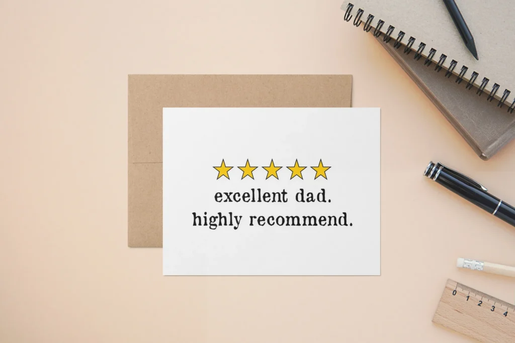 5 Star Review Excellent Highly Recommend A2 Size Greeting Card 5 Star Review Excellent Highly Recommend A2 Size Greeting Card