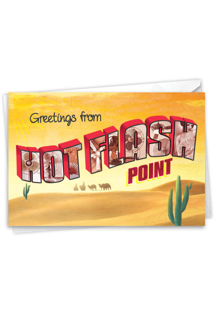 8054 Hot Flash Point Funny Talk Bubbles Happy Birthday Card