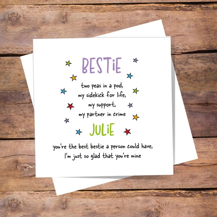 8438171 Bestie Personalised Card Best Friend Card Birthday Thank You Good Luck 8438171 Bestie Personalised Card Best Friend Card Birthday Thank You Good Luck