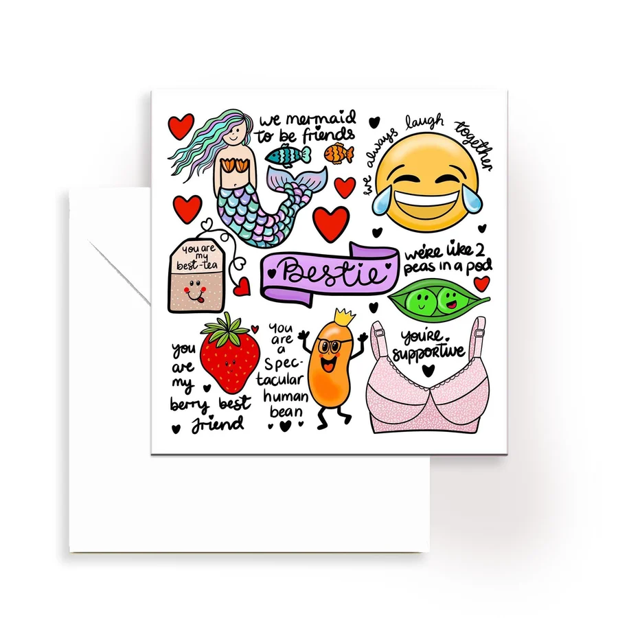 8474277 Bestie Card For Your Best Friend Or Bff With Lots Of Puns And Cute Illustrations 8474277 Bestie Card For Your Best Friend Or Bff With Lots Of Puns And Cute Illustrations