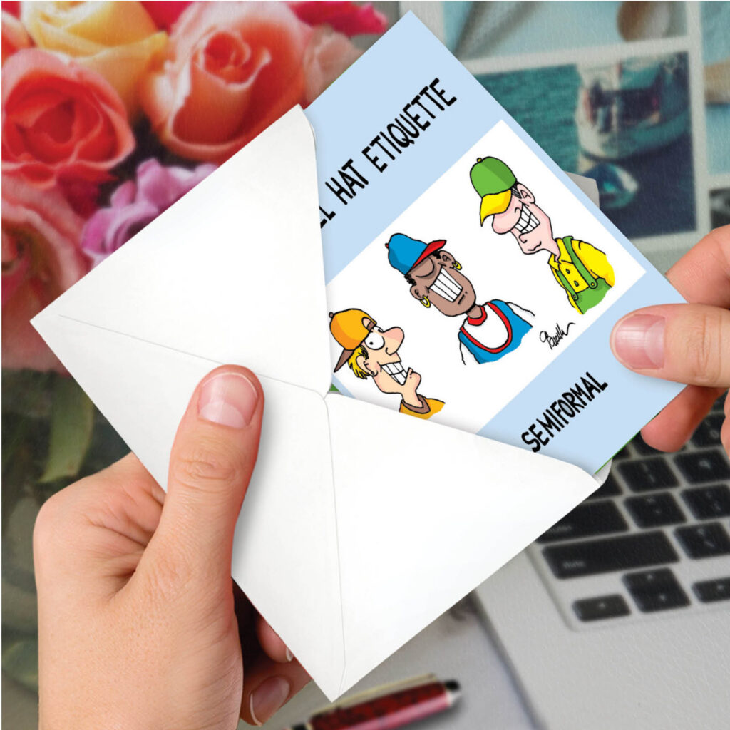 9765 Hat Etiquette Humorous Birthday Paper Card Martin Bucella