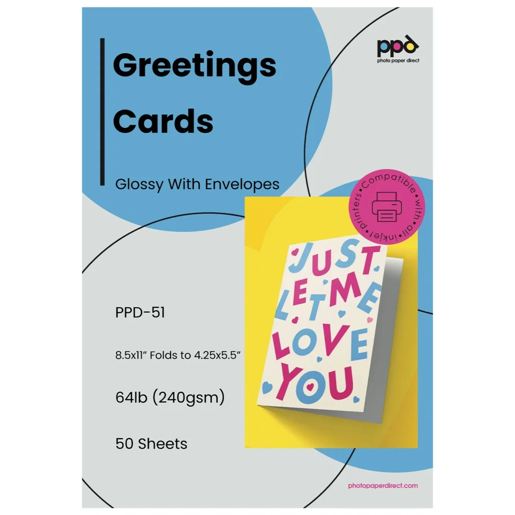 A5 Inkjet Greeting Card Paper Gloss Super 260g A5 Inkjet Greeting Card Paper Gloss Super 260g