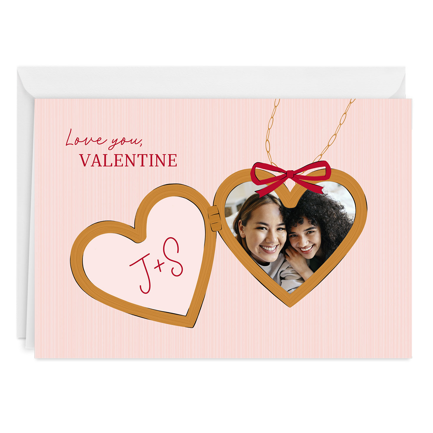 Always In My Heart Locket Custom Valentines Day Card 2PGM4521