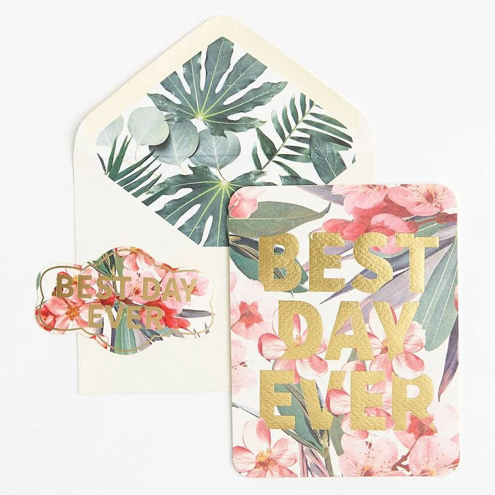 Best Day Ever Floral Greeting Card 0846307047245