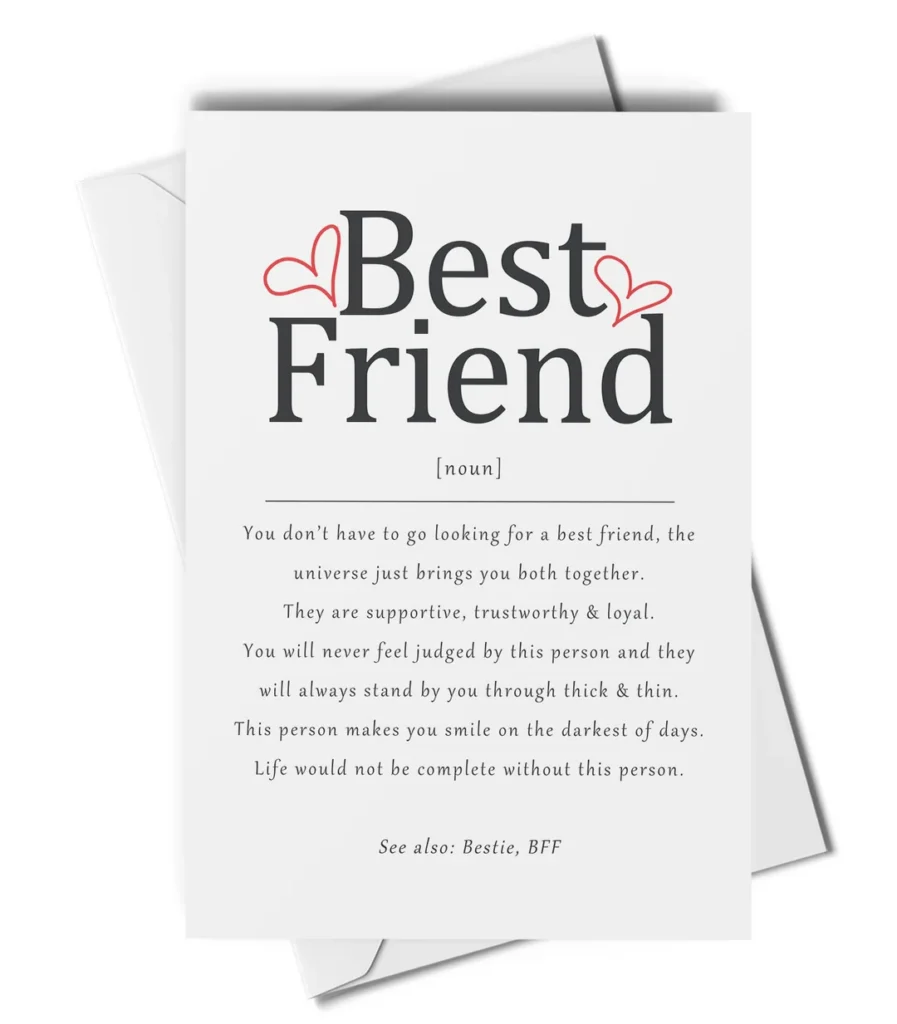 Best Friend Definition Card Best Friend Best Friend Definition Card Best Friend