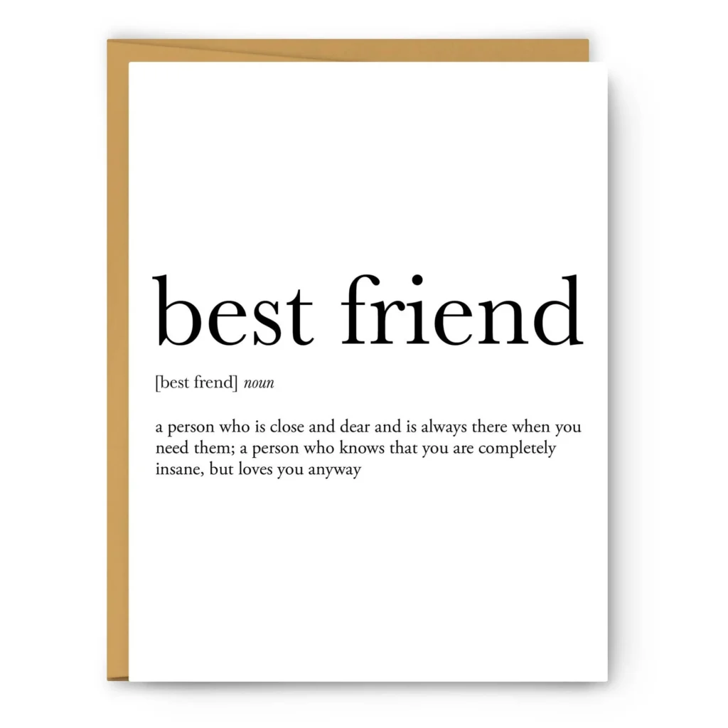 Best Friend Definition Greeting Card Best Friend Definition Greeting Card