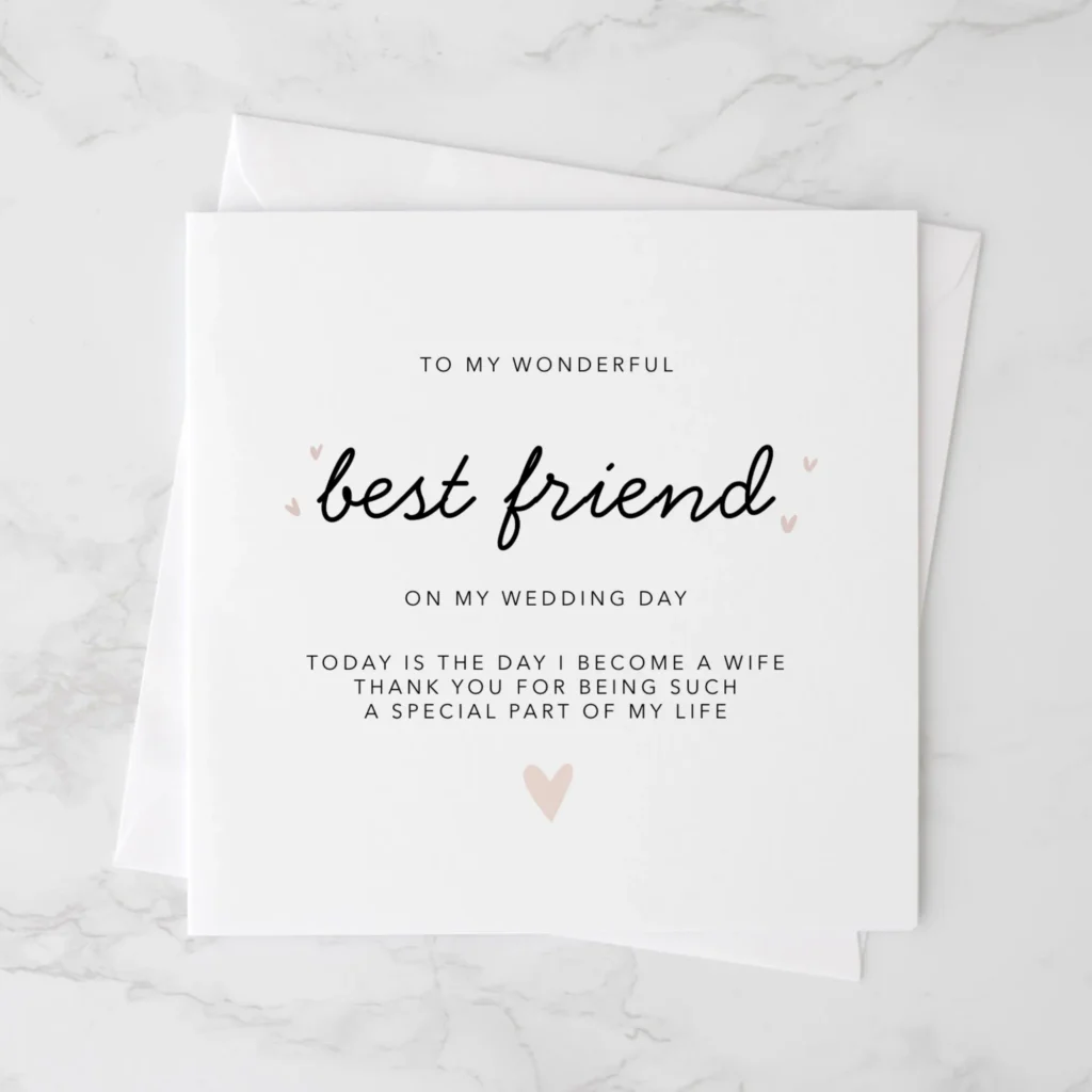 Best Friend Wedding Day Card On My Best Friend Wedding Day Card On My