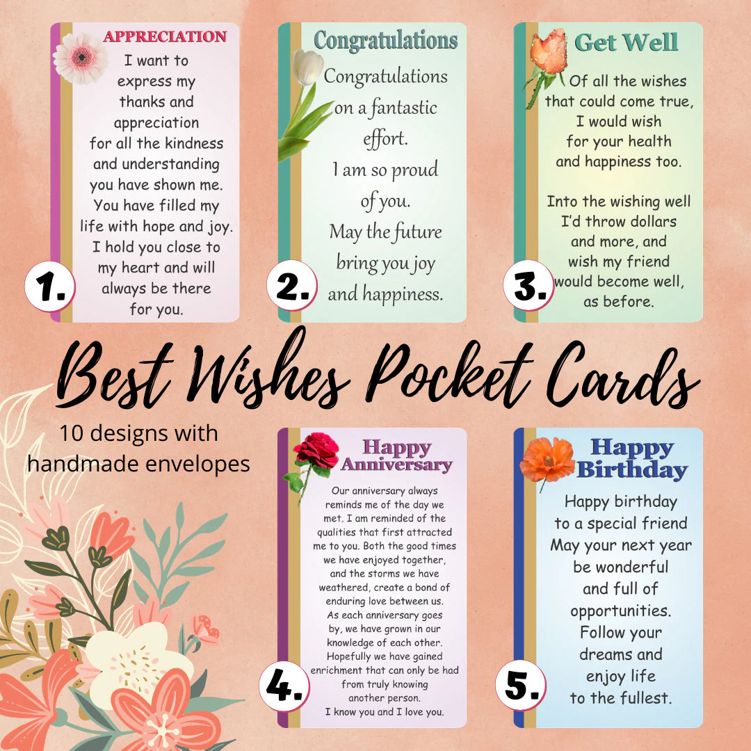 Best Wishes Greeting Card With Handmade