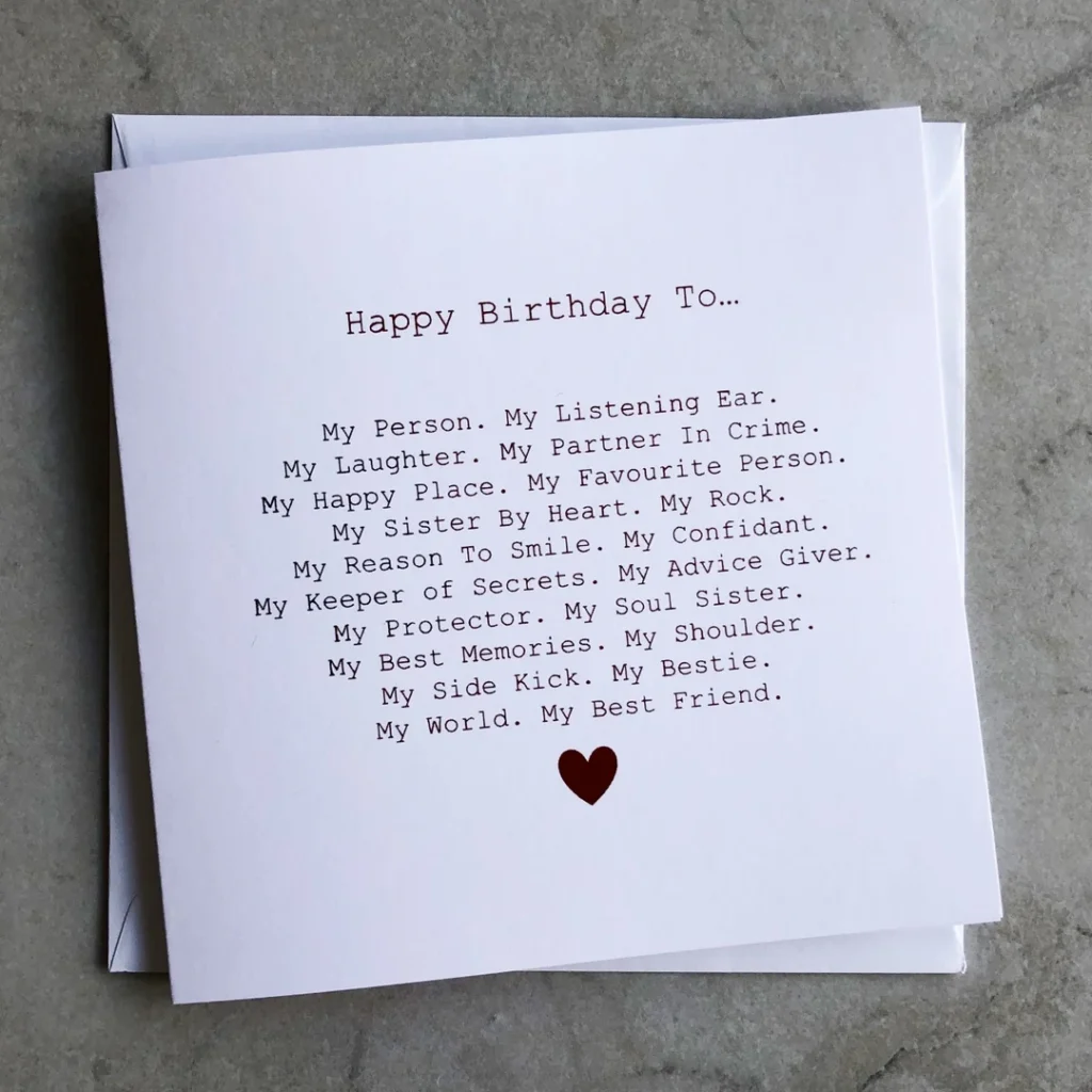 Bestie Birthday Card Birthday Card For
