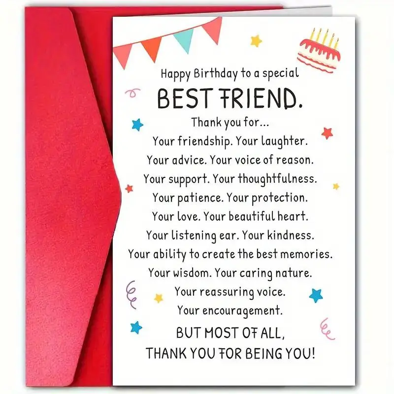 Birthday Card For Best Friend By Unknown Funny Greeting With Envelope Birthday Card For Best Friend By Unknown Funny Greeting With Envelope