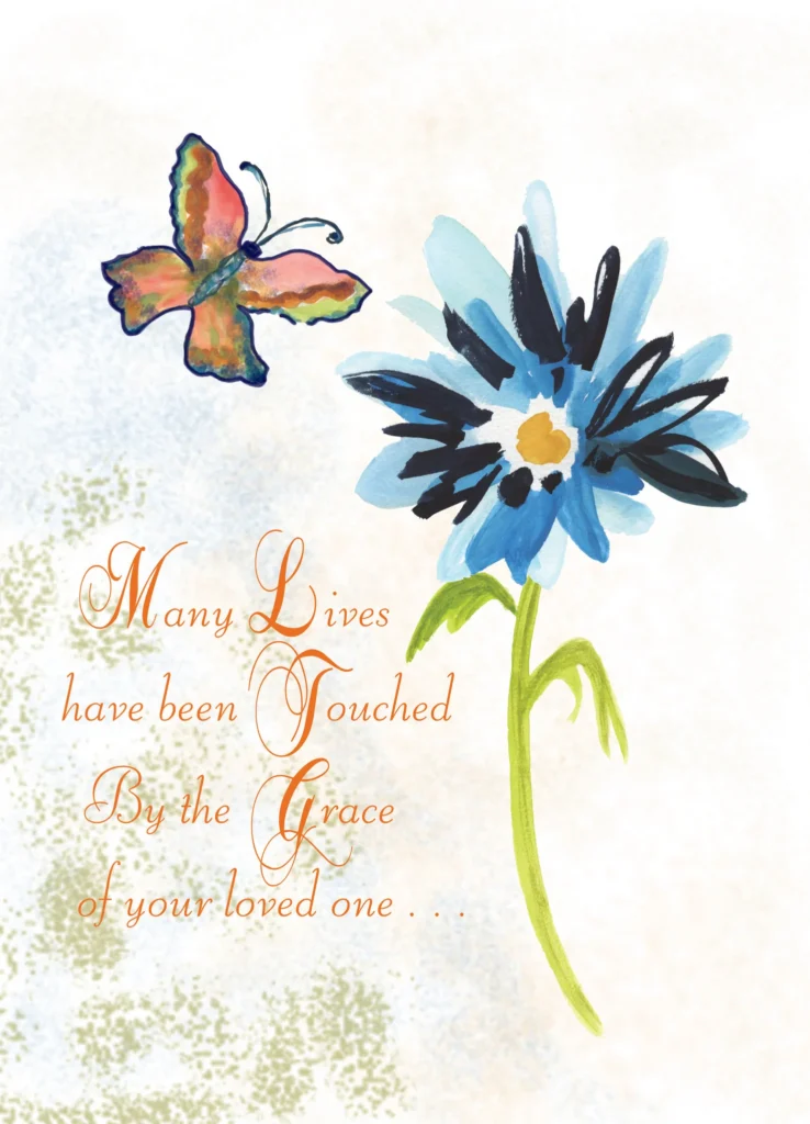 Blue Flower Sympathy Card Blue Flower Sympathy Card