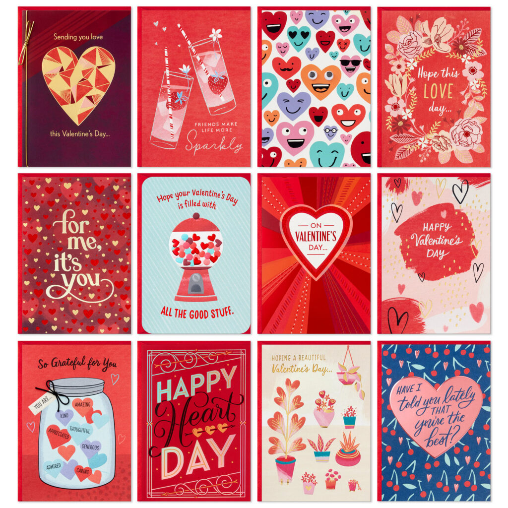 Bold And Bright Assorted Valentines Day Cards Pack Of 12 5ETV1063 Bold And Bright Assorted Valentines Day Cards Pack Of 12 5ETV1063
