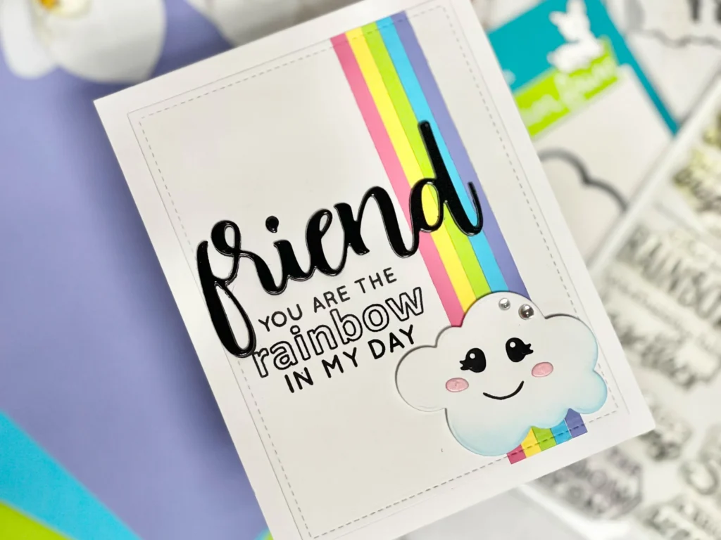 Cardstock Paper Rainbow Friend Handmade Card Cardstock Paper Rainbow Friend Handmade Card