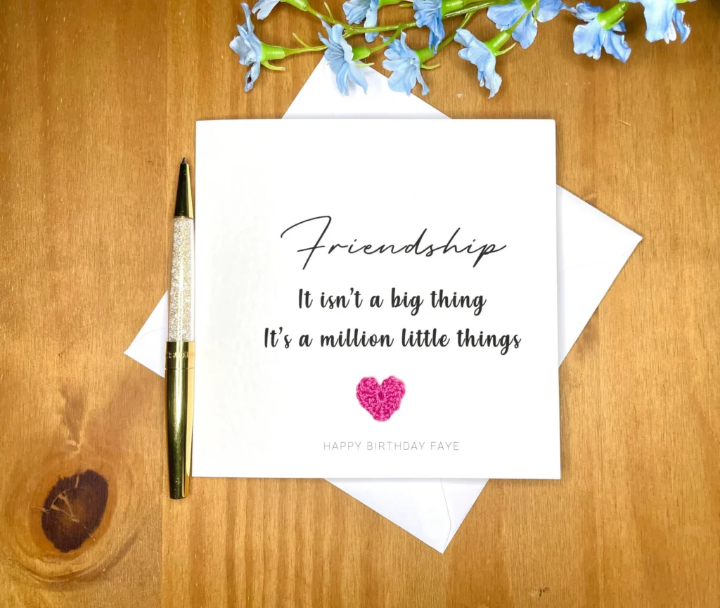 Crochet Heart Friendship Card Bestie Crochet Heart Friendship Card Bestie