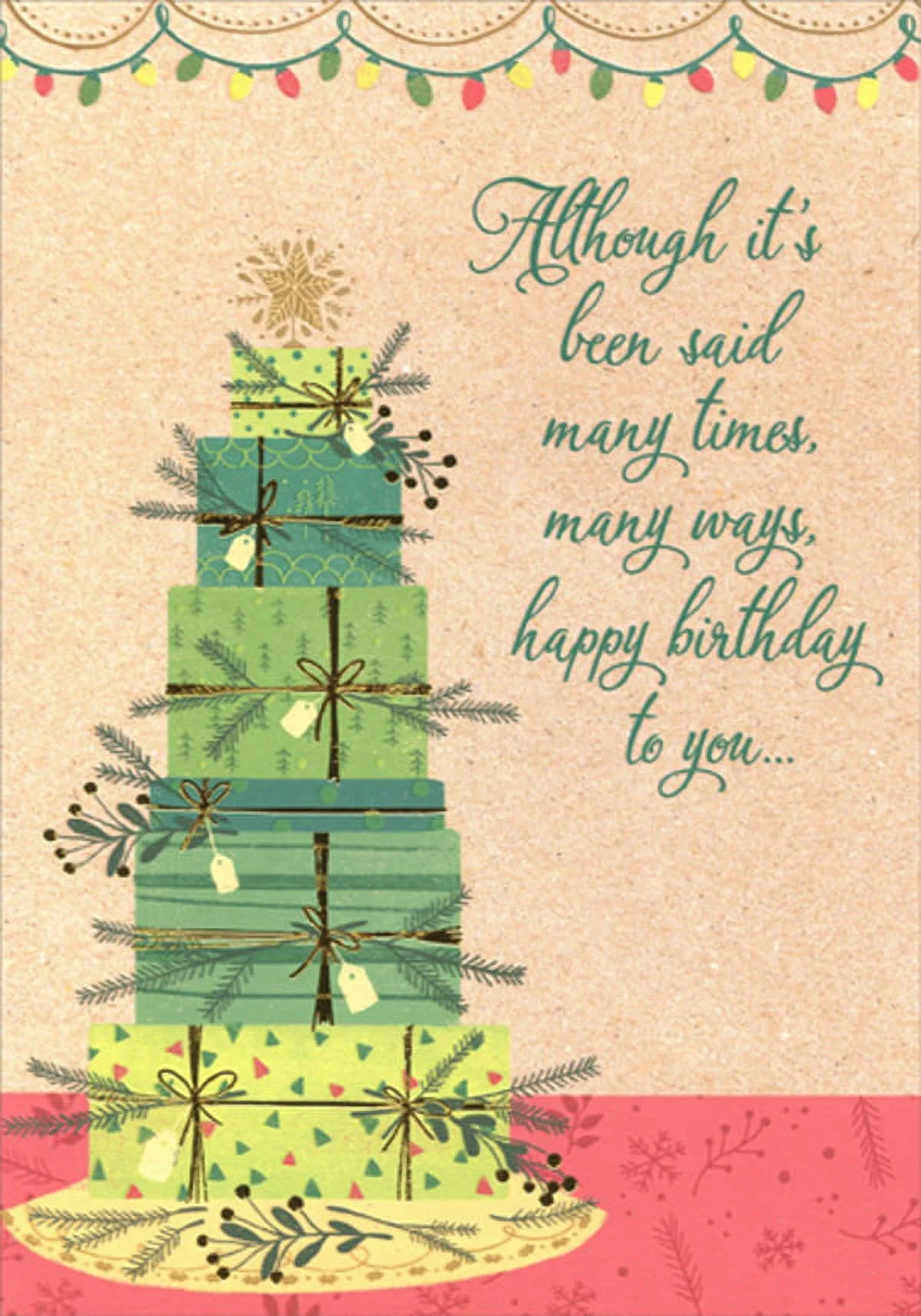 Designer Greetings Stack Of Green Presents Although It S Been Said Christmas Birthday Card For Adult