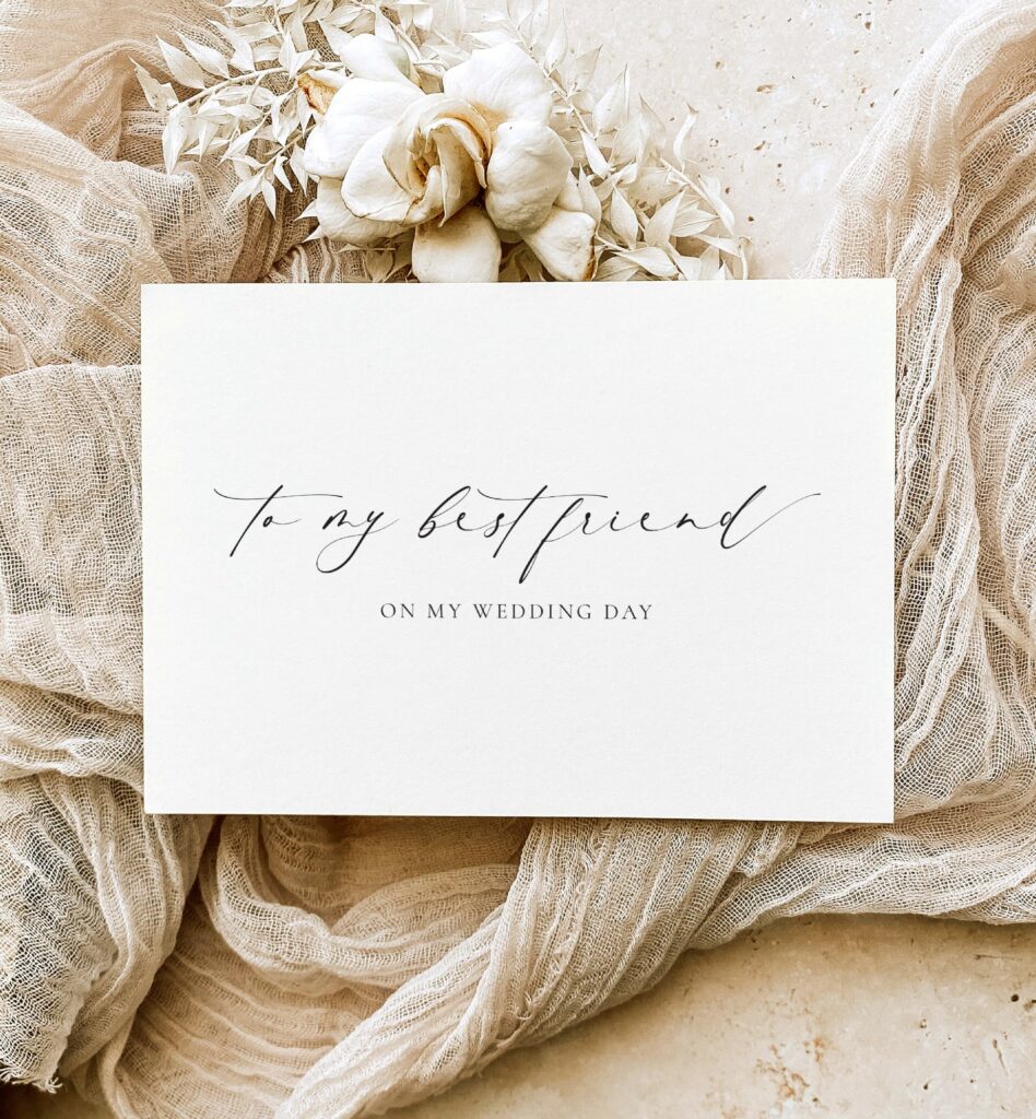 Ellesmere Ivory To My Best Friend On My Wedding Day Greeting Card Ellesmere Ivory To My Best Friend On My Wedding Day Greeting Card