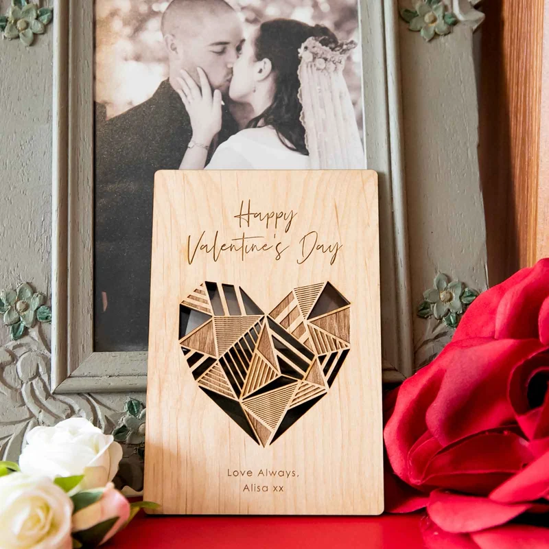 Engraved Wooden Valentine S Card With C6 Envelope Engraved Wooden Valentine S Card With C6 Envelope