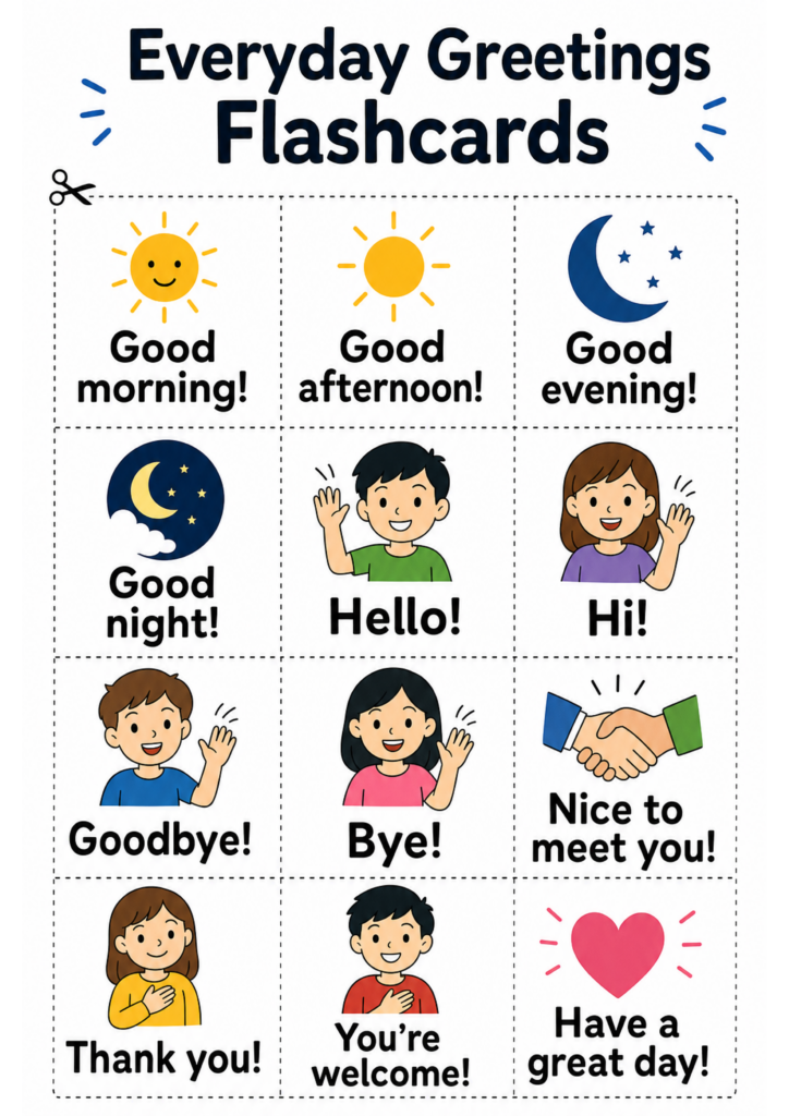 Everyday Greetings Flashcards Everyday Greetings Flashcards