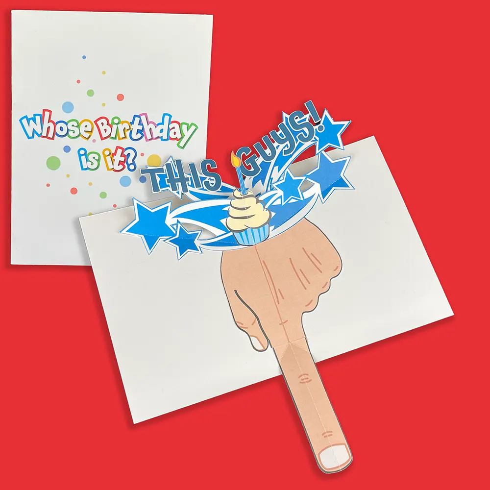 Finger Point Pop Up Birthday Card