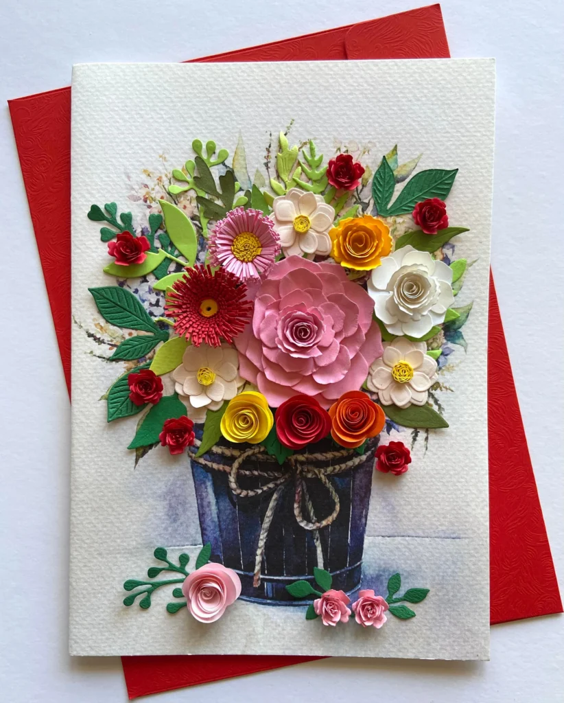 Flower 3d Card Art Paper Greeting Card Flower 3d Card Art Paper Greeting Card