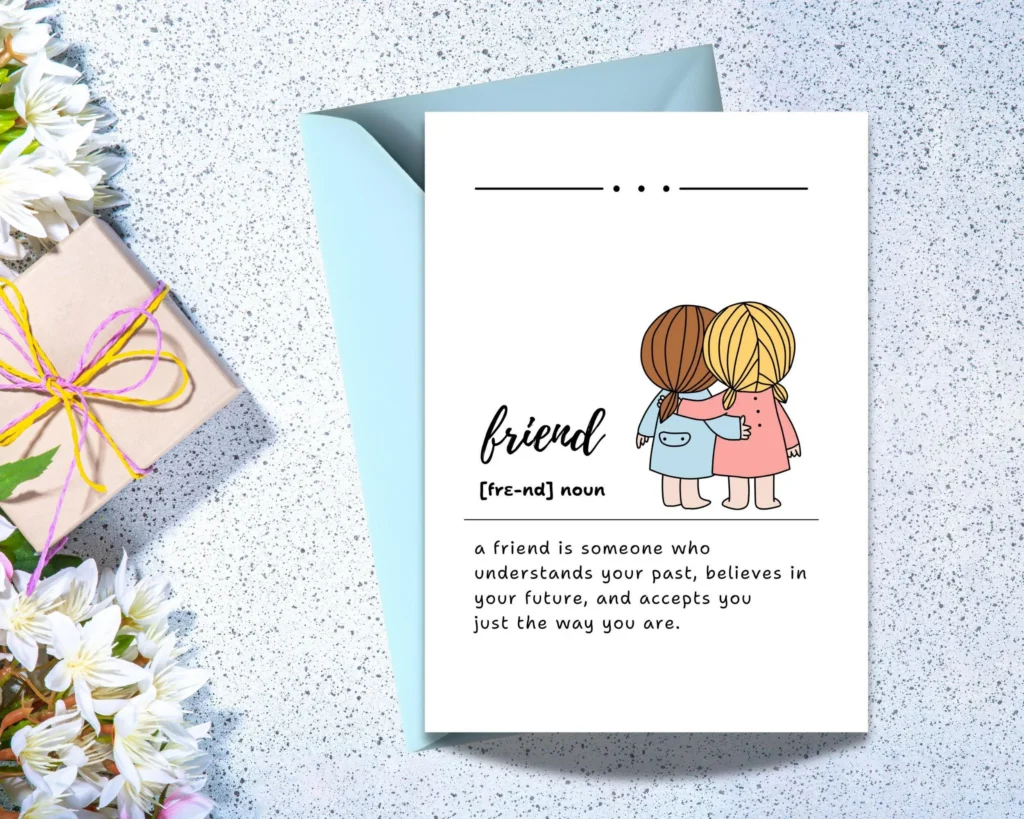 Friend Definition Card Friendship Card Friend Definition Card Friendship Card