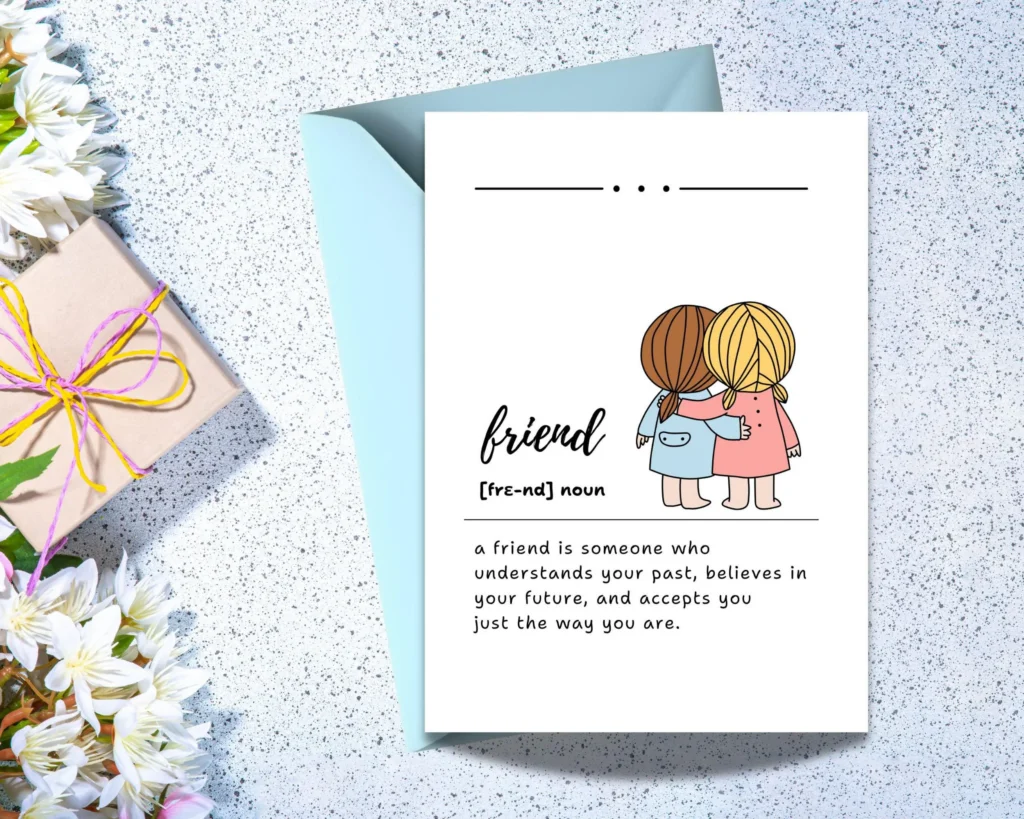 Friend Definition Card Friendship Card Friend Definition Card Friendship Card