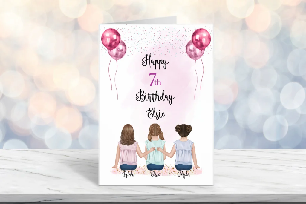 Girls Birthday Card Childrens Bestie Girls Birthday Card Childrens Bestie