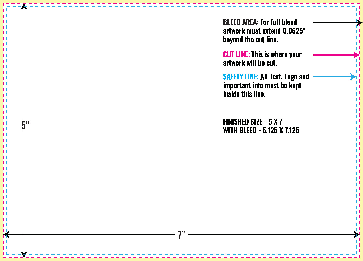 Greeting Card Layout Template 5x7 Flat Horizontal Rectangle pdf