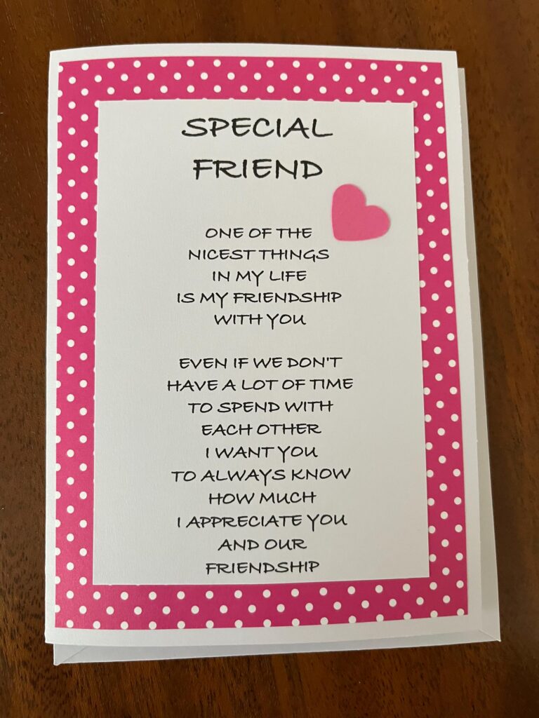 Handmade Special Friend Card Friendship Handmade Special Friend Card Friendship