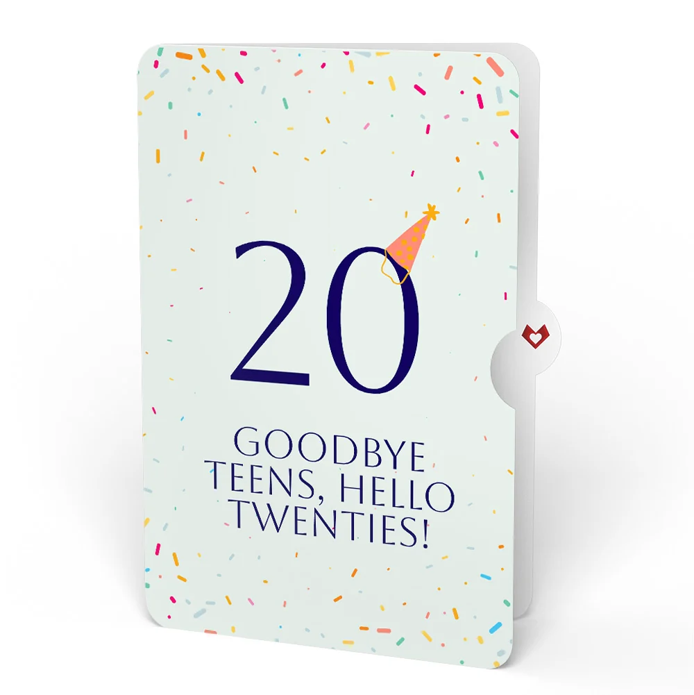 Happy 20th Birthday Confetti Cake Music And Lights Pop Up Card And Party Hat Sentiment Set Happy 20th Birthday Confetti Cake Music And Lights Pop Up Card And Party Hat Sentiment Set