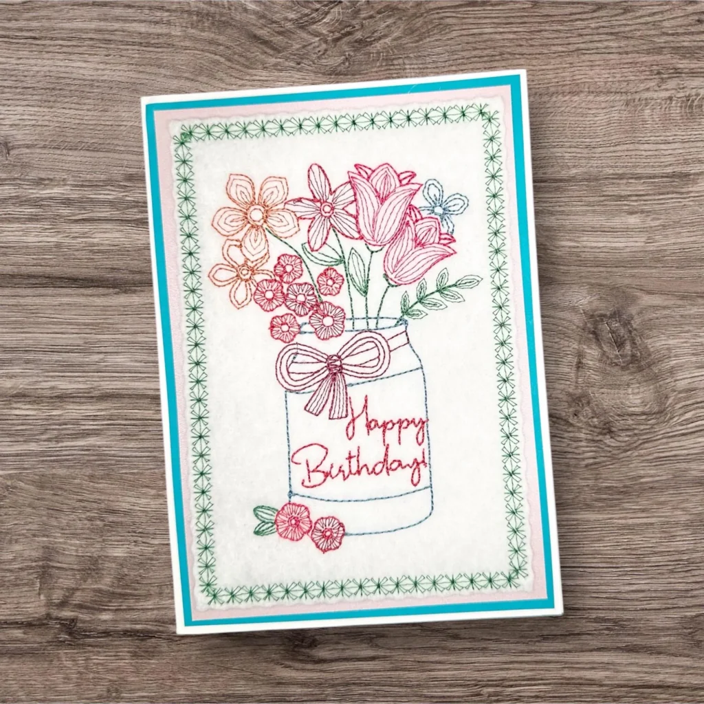 Happy Birthday Embroidered 5x7 Greeting Happy Birthday Embroidered 5x7 Greeting
