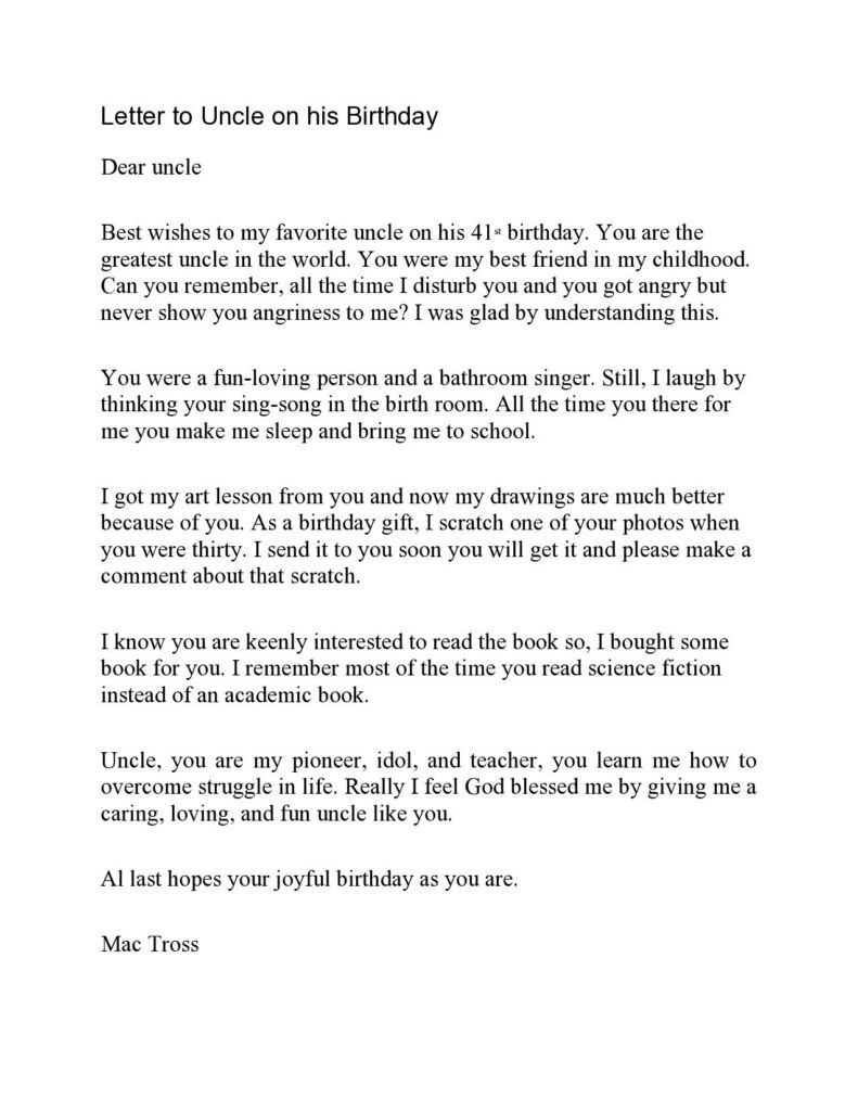 Happy Birthday Letter
