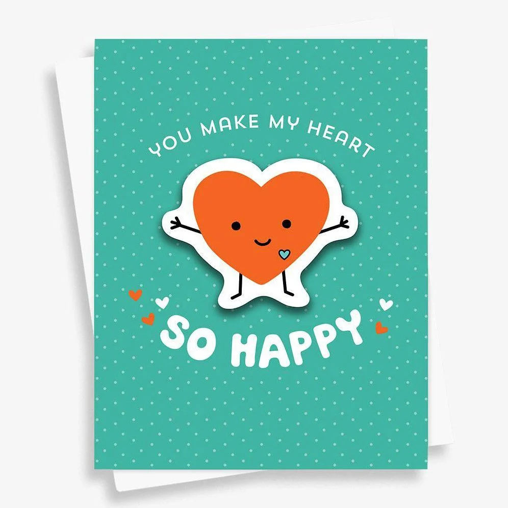 Happy Heart Sticker Greeting Card 0196940114515 Happy Heart Sticker Greeting Card 0196940114515