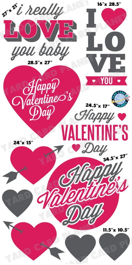 Happy Valentines Day I Love You Signs And Yard Card Flair Set Happy Valentines Day I Love You Signs And Yard Card Flair Set