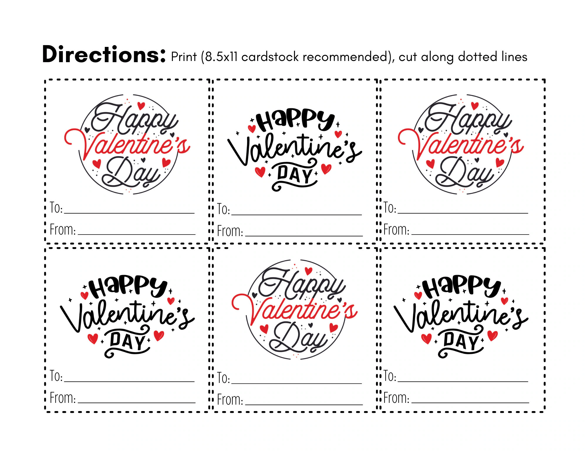 Happy Valentines Day Printable Cards
