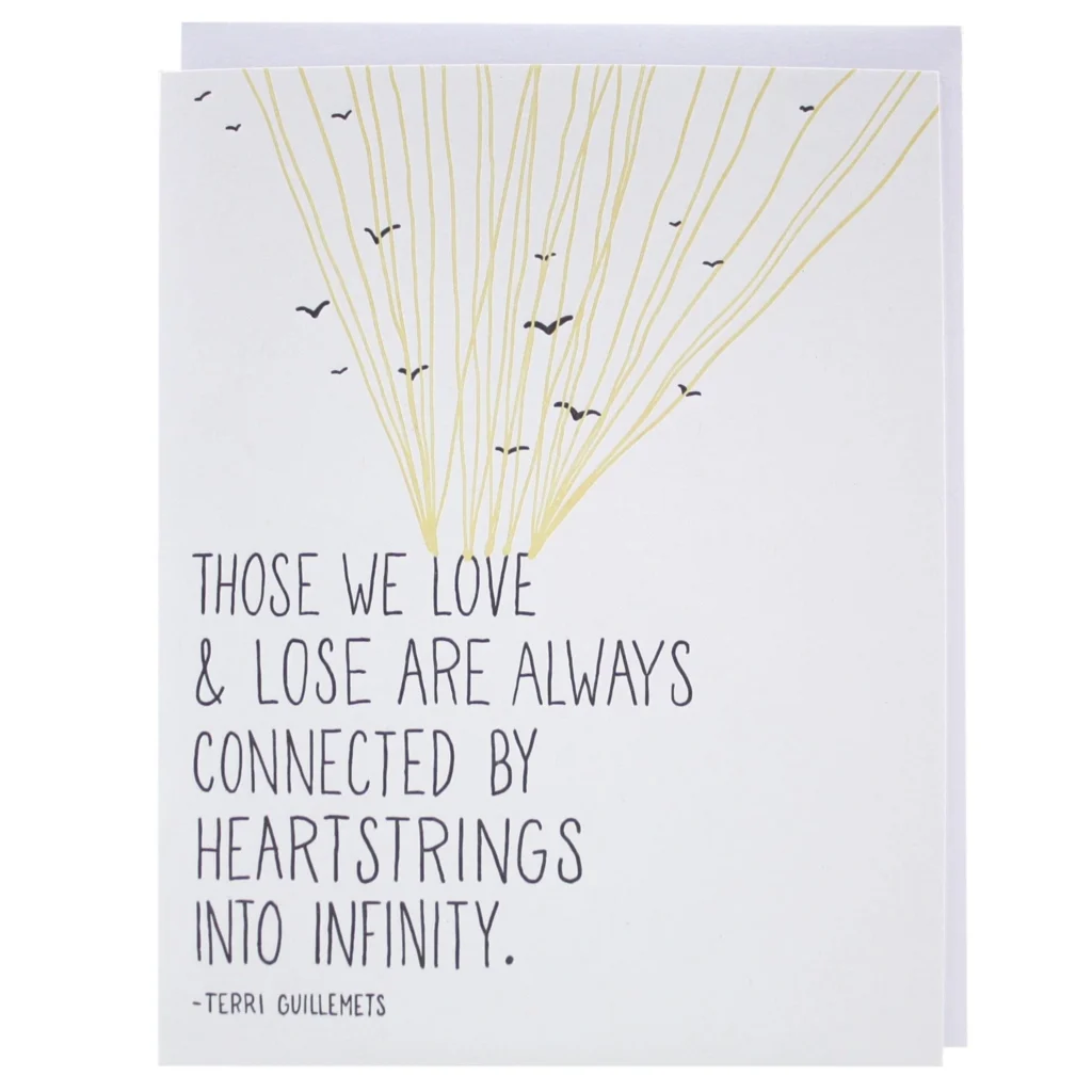 Heartstrings Quote Sympathy Card Heartstrings Quote Sympathy Card