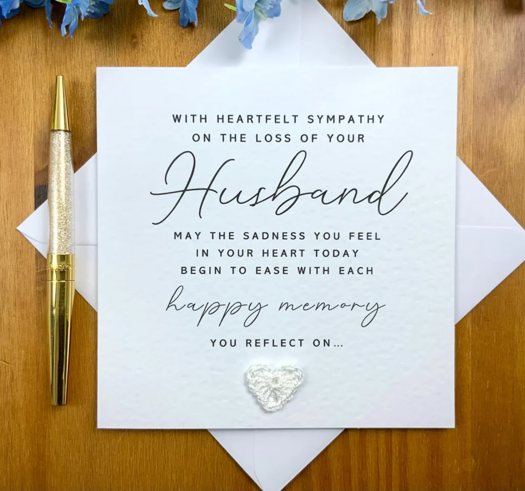 Husband Sympathy Card Handmade Husband Sympathy Card Handmade