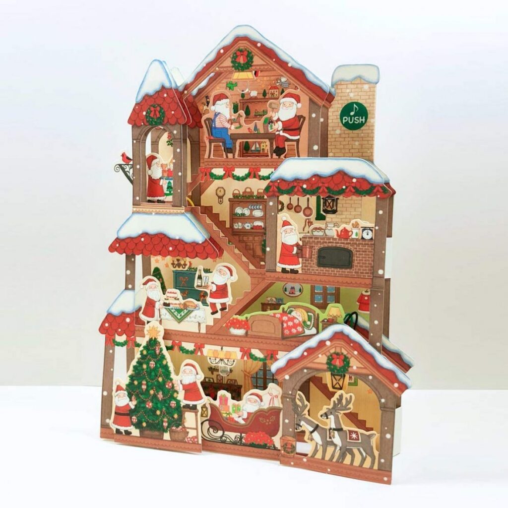 Illuminated Santa Claus Christmas Home Lights And 20 Melodies Pop Up Greeting Card Illuminated Santa Claus Christmas Home Lights And 20 Melodies Pop Up Greeting Card