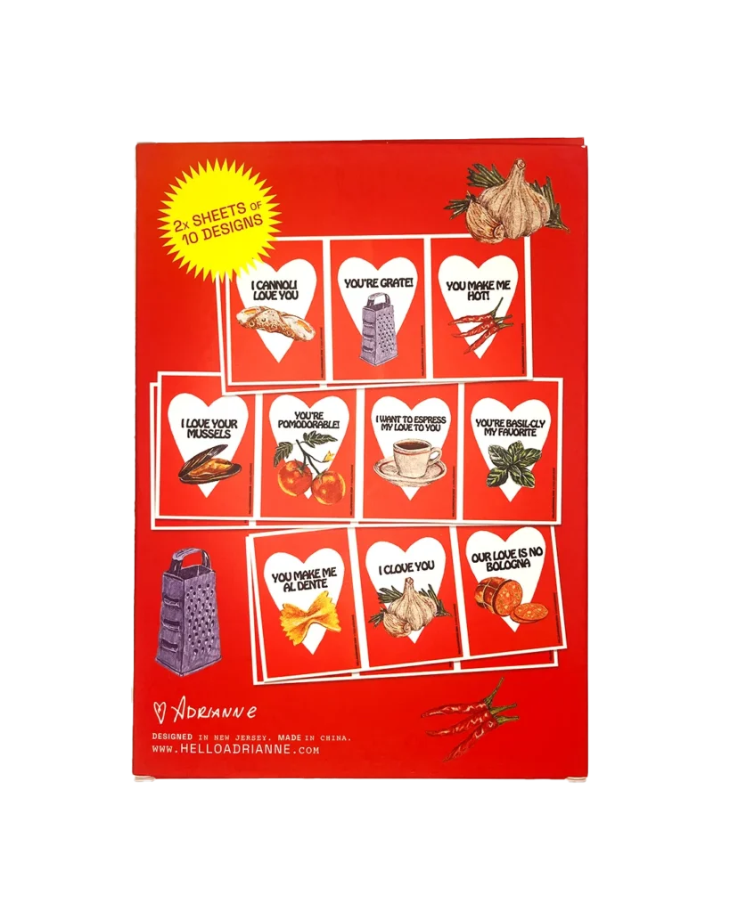 Italian Food Valentines Cards