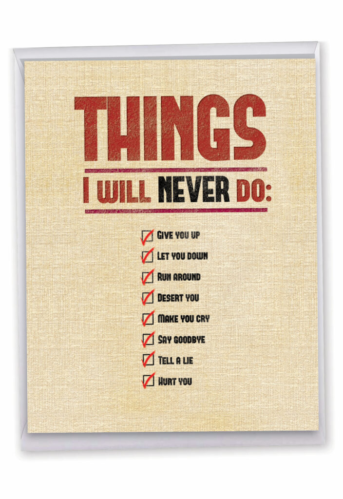 J8963vdg Will Never Valentines Funny Valentines Day Paper Card Nobleworks J8963vdg Will Never Valentines Funny Valentines Day Paper Card Nobleworks