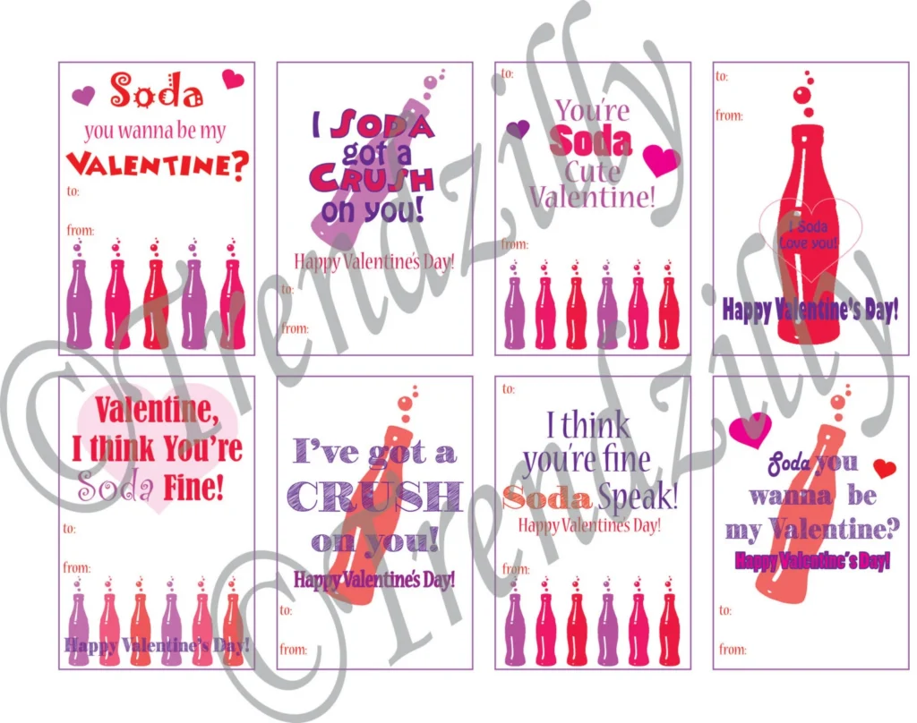 Kids Printable Valentine Mini Soda Can Kids Printable Valentine Mini Soda Can