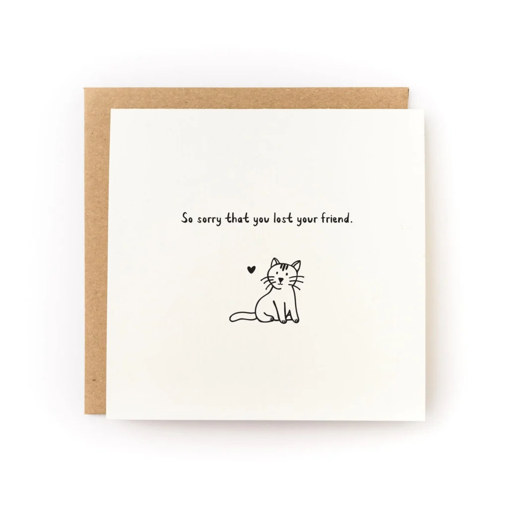 Lost Cat Friend Sympathy Card Lost Cat Friend Sympathy Card