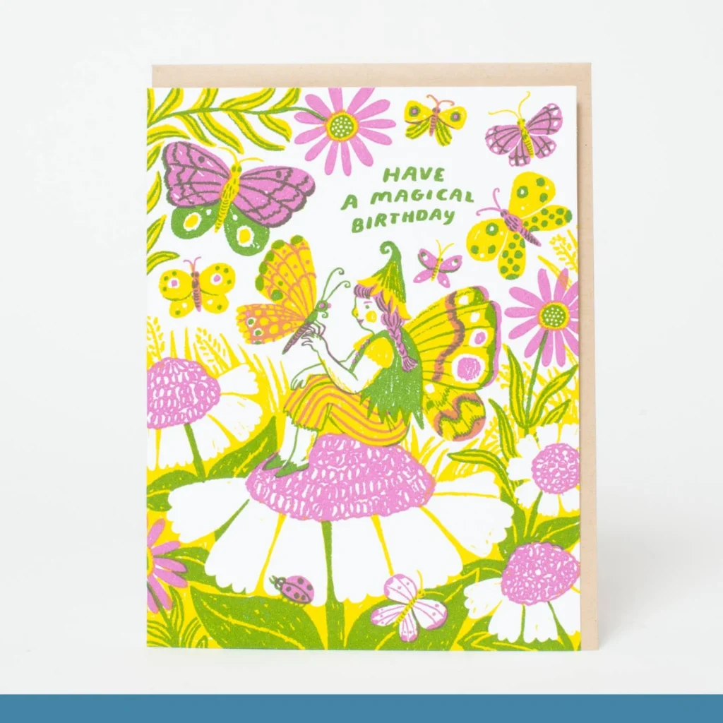 Magical Birthday Fairy Letterpress Greeting Card By Phoebe Wah Magical Birthday Fairy Letterpress Greeting Card By Phoebe Wah