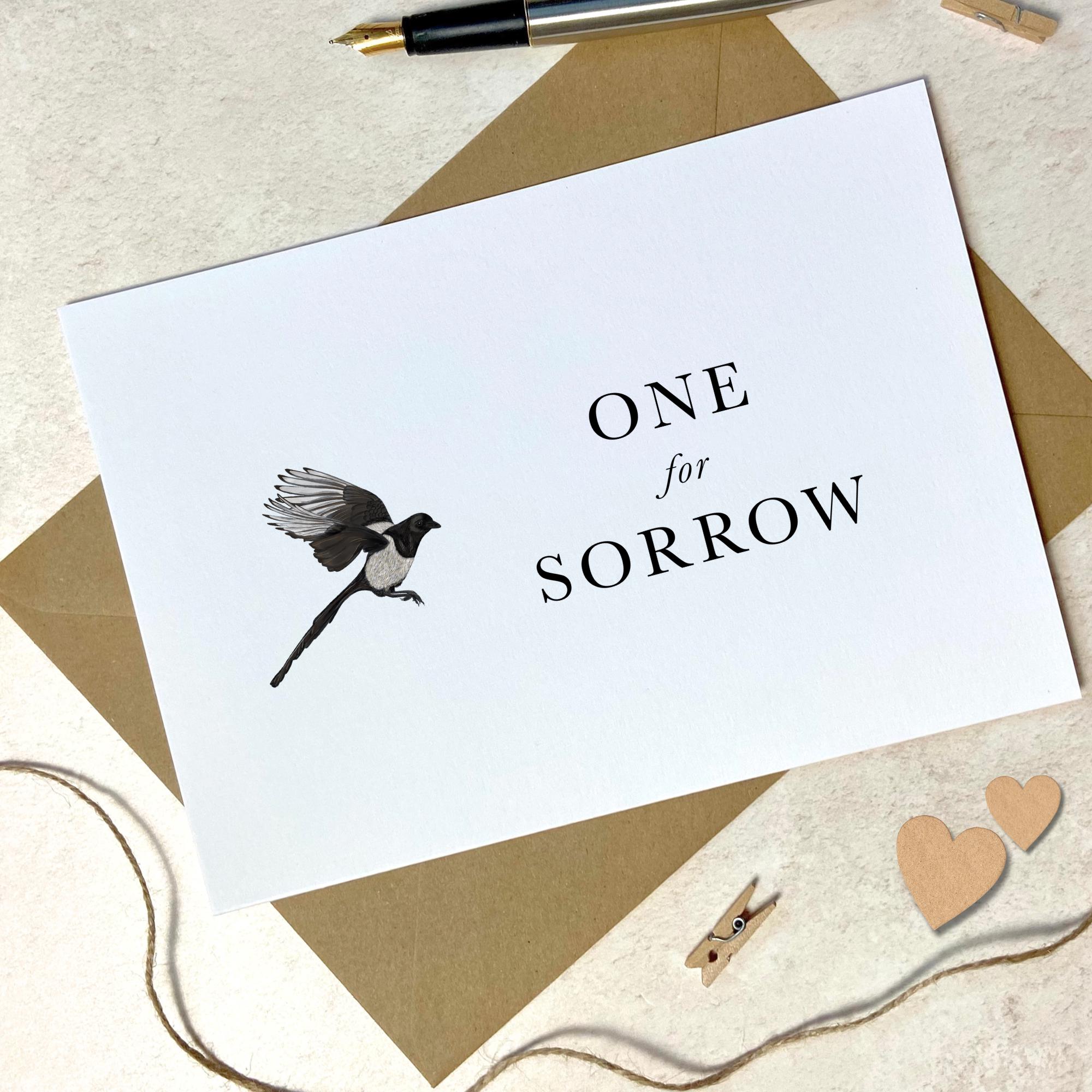 Magpie Sympathy Card One For Sorrow