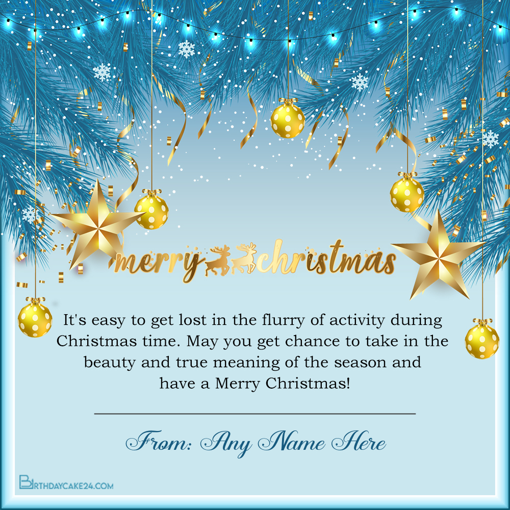 Merry Christmas Wishes Card With Name Online Editing 2707