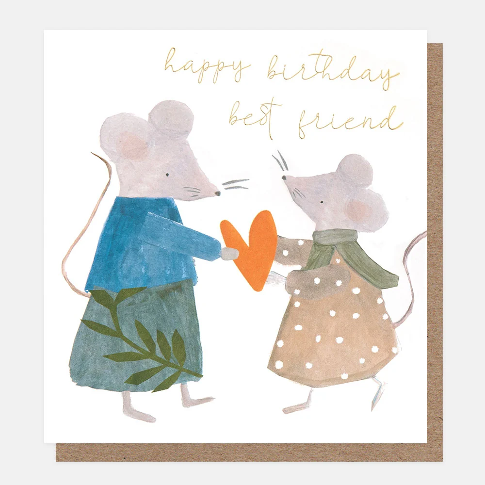Mice Heart Best Friend Birthday Card Mice Heart Best Friend Birthday Card