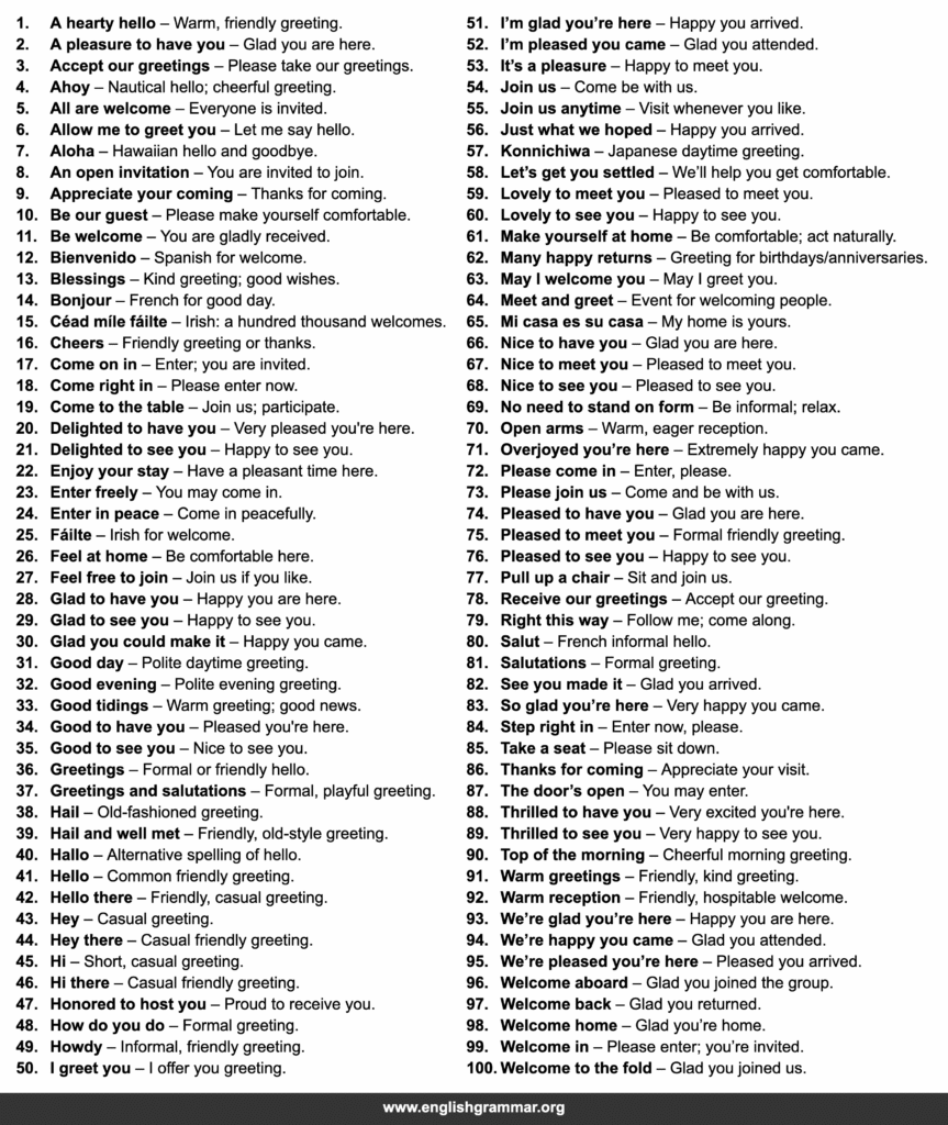 Other Words Welcome Other Words Welcome
